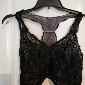 Chic Black Lace Racerback Bra